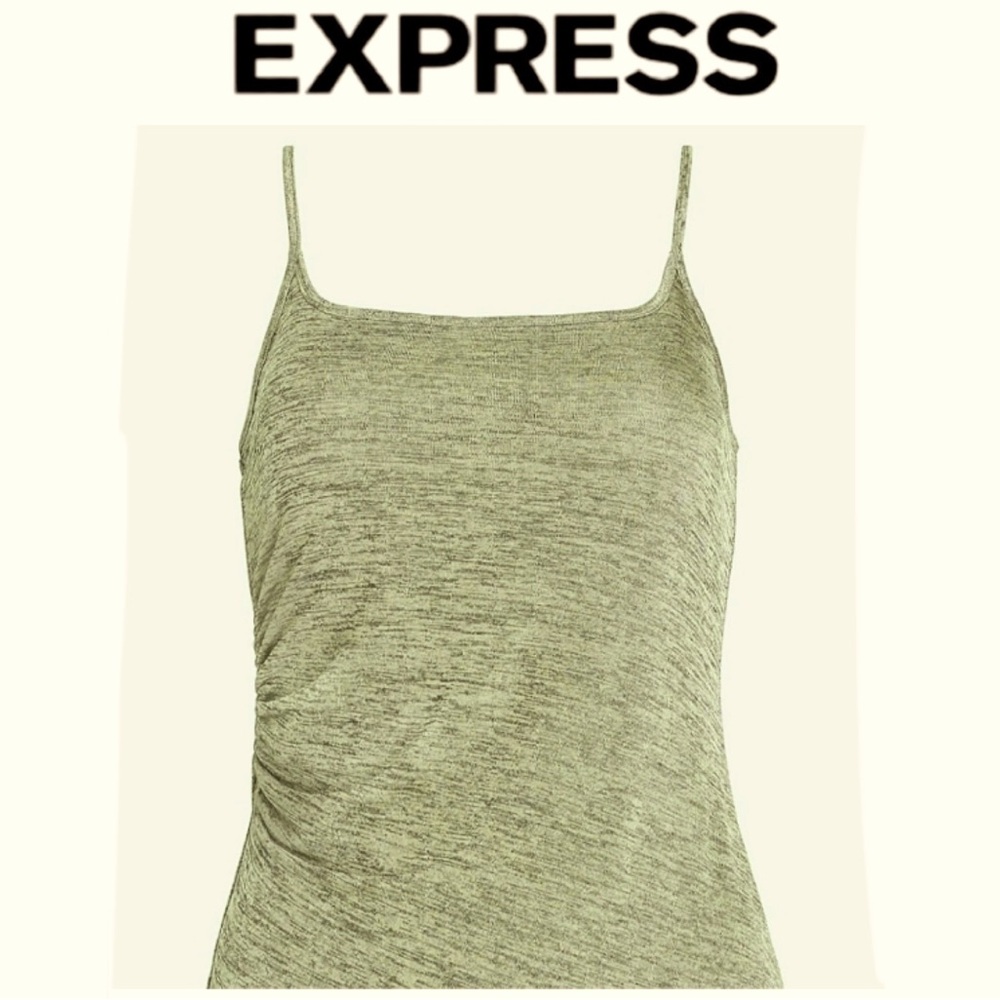 EXPRESS Metallic Cami Ruched Side Gold Heather size M  NEW